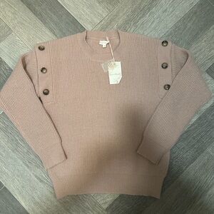 Hem & thread Women's Button-Accent Sweater - Mauve